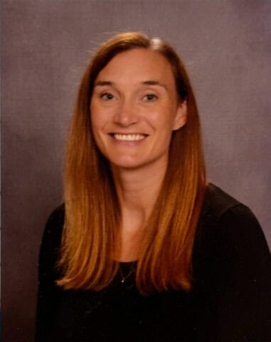 Kindergarten teacher Billie Inskeep at JFK Catholic School smiling for the camera.